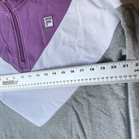 FILA Women’s Long Sleeve Half Zip Fleece Sweatshirt size M, Purple & Gray - Picture 2 of 8